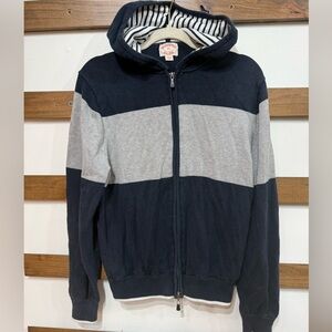 Brooks Brothers Navy and White Zip-Up Hoodie